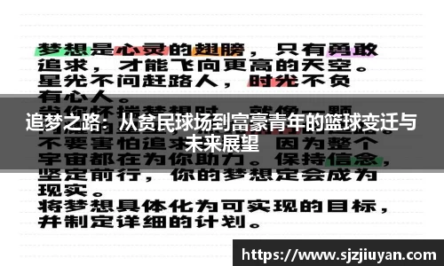 追梦之路：从贫民球场到富豪青年的篮球变迁与未来展望